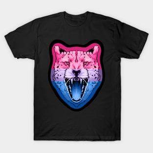 illustrated CHEETAH PRIDE series (bi pride flag) T-Shirt